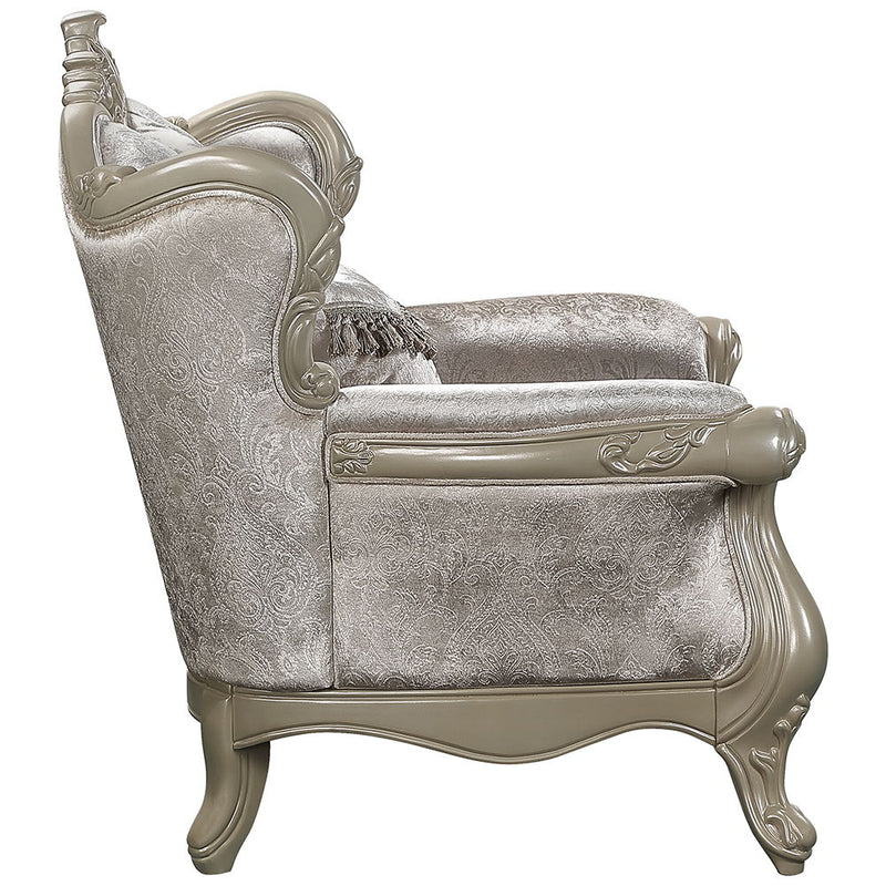 Libertee - Chair With Pillow - Beige Fabric & Champagne - R&R Furniture Gallery (Fountain Valley, CA)