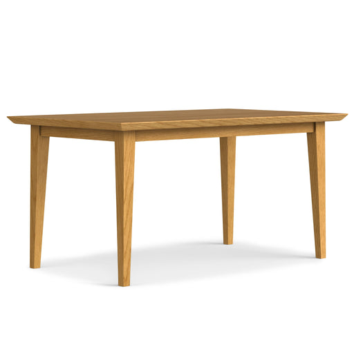 Contemporary Simpli-Home Colby dining table with wooden finish, rectangular shape, and sleek design for modern dining rooms.