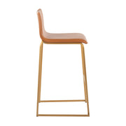 Set of two Lumi Source Mara contemporary upholstered barstools with sleek design and cushioned seats for modern bar or counter seating.