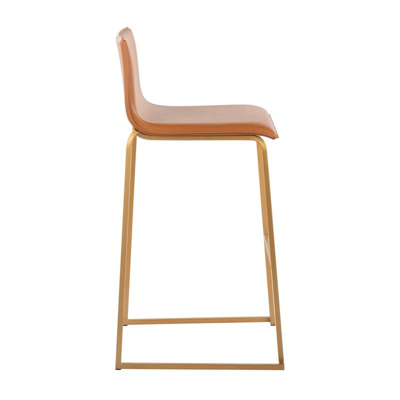 Set of two Lumi Source Mara contemporary upholstered barstools with sleek design and cushioned seats for modern bar or counter seating.