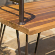Outdoor Bench With Powder Coated Iron Frame - Teak - R&R Furniture Gallery (Fountain Valley, CA)