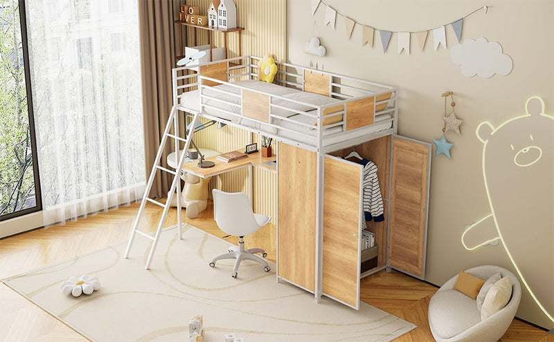 Loft Bed With L Shape Desk And Wardrobe - R&R Furniture Gallery (Fountain Valley, CA)