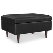 Shay - Large Square Coffee Table Storage Ottoman Mid-Century Style - R&R Furniture Gallery (Fountain Valley, CA)