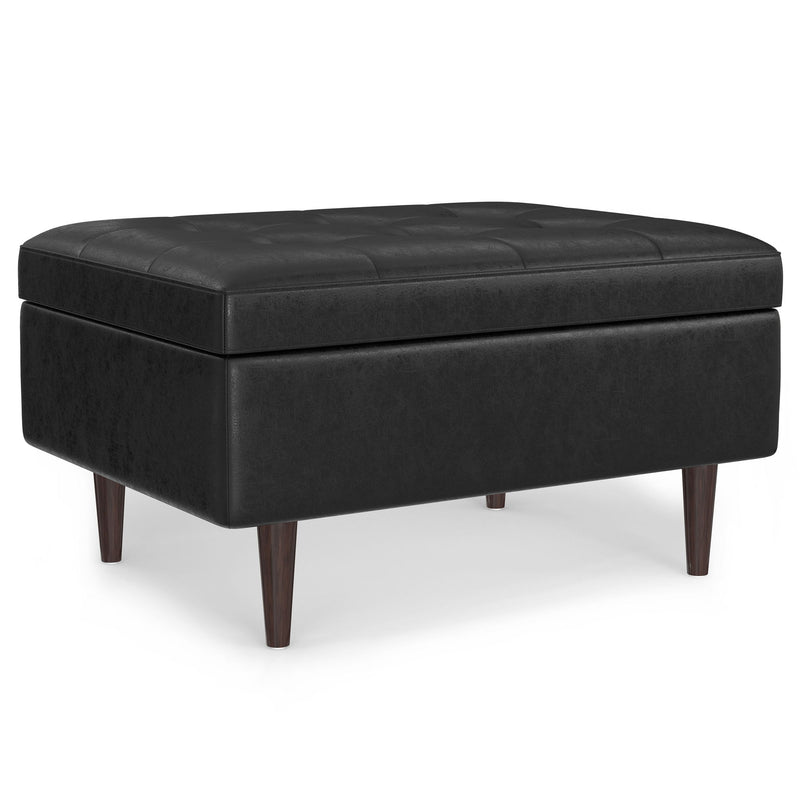 Shay - Large Square Coffee Table Storage Ottoman Mid-Century Style - R&R Furniture Gallery (Fountain Valley, CA)