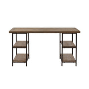 Industrial Style Metal Frame Accent Desk With Side Shelving - Gray - R&R Furniture Gallery (Fountain Valley, CA)