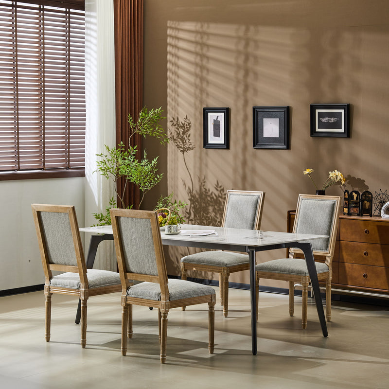 French Country Style Dining Chair With Upholstered Seating And Fluted Legs - R&R Furniture Gallery (Fountain Valley, CA)