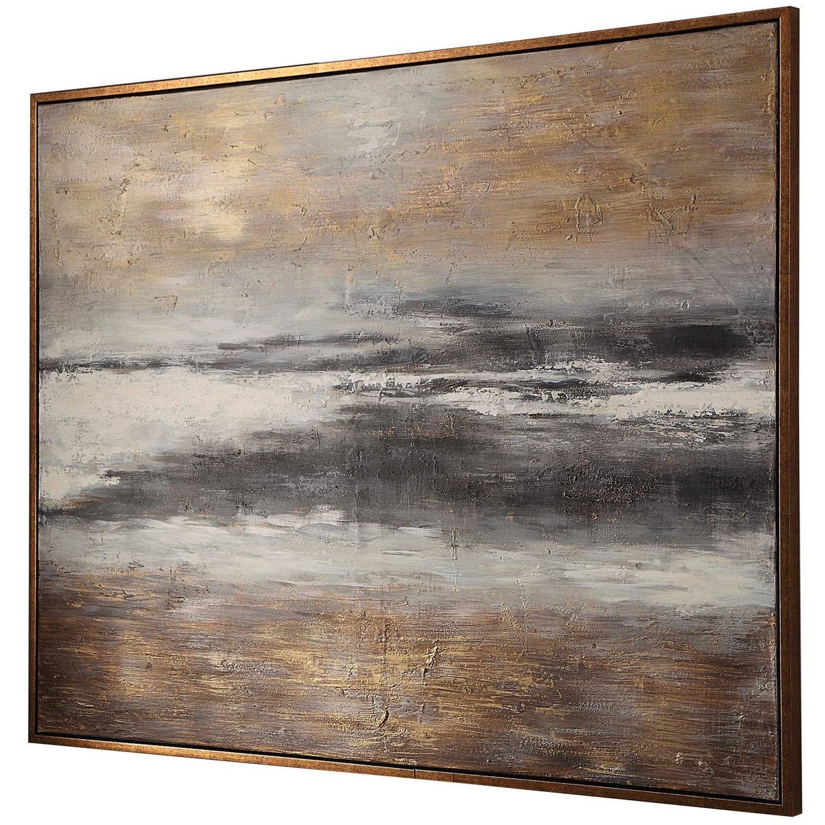 Moonlight - Hand Painted Canvas - Black / Bronze / Gold