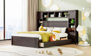 DreamHaus cabinet bed with integrated shelf and sockets, featuring a modern design and functional storage.