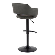 Lumi Source Margarite contemporary adjustable barstools with swivel, rounded T-footrest, set of 2, modern seating for kitchen or bar area