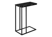 Accent Table, C - Shaped, Marble Look Modern Design - Black - R&R Furniture Gallery (Fountain Valley, CA)