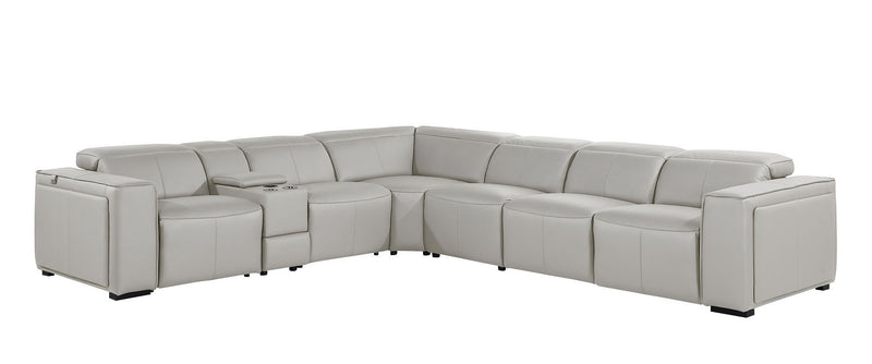 1224 - 7-Piece L-Shaped Sectional Sofa In With 3 Power Recliners & Power Headrests