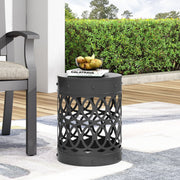 Modern outdoor metal large end table by Noble House with a sleek design and sturdy construction, ideal for patio or garden use.