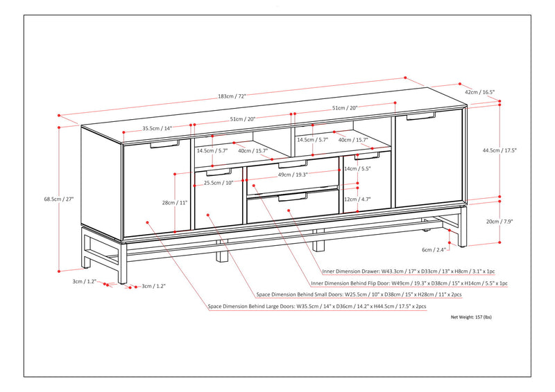 Banting - Wide TV Stand - Walnut Brown - R&R Furniture Gallery (Fountain Valley, CA)