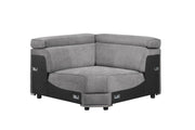 Alwin - Modular Wedge - Dark Gray Fabric - R&R Furniture Gallery (Fountain Valley, CA)