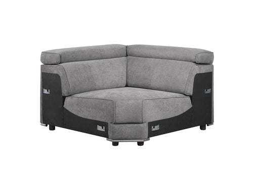 Alwin - Modular Wedge - Dark Gray Fabric - R&R Furniture Gallery (Fountain Valley, CA)