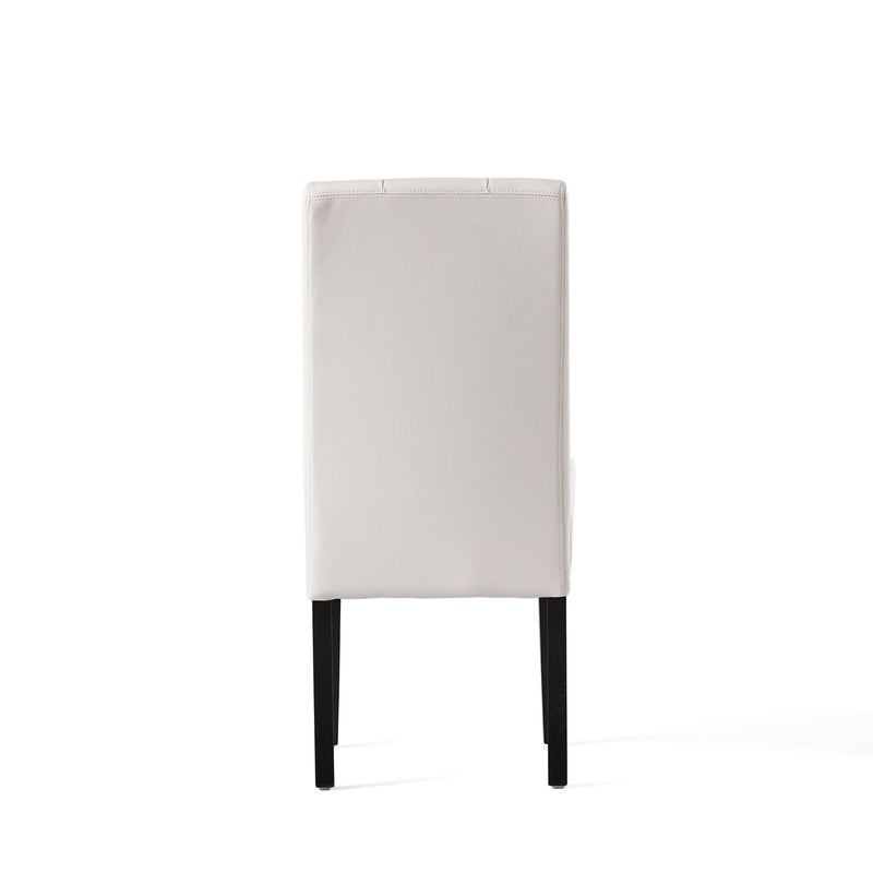 Carter - 5 Tuft Dining Chair With Button Tufted Backrest And Espresso Legs - Ivory - R&R Furniture Gallery (Fountain Valley, CA)