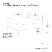 Rebecca - Multifunctional Coffee Table Storage Ottoman With Lift Up Lid - R&R Furniture Gallery (Fountain Valley, CA)