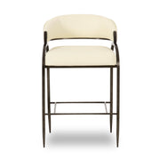 Tatum - Vegan Leather And 2-Tone Jacquard Counter Stool - Cream - R&R Furniture Gallery (Fountain Valley, CA)