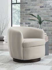Annbury - Swivel Accent Chair - Light Beige - R&R Furniture Gallery (Fountain Valley, CA)