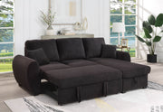 Veronica - Reversible Sleeper Sectional Sofa With Storage Chaise - Black - R&R Furniture Gallery (Fountain Valley, CA)