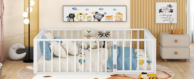 Metal Floor Bed Frame With Fence And Door - R&R Furniture Gallery (Fountain Valley, CA)