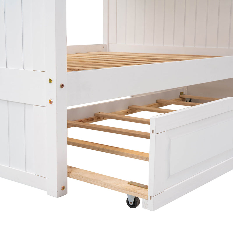 Bunk Bed With Twin Size Trundle, Guardrails - R&R Furniture Gallery (Fountain Valley, CA)