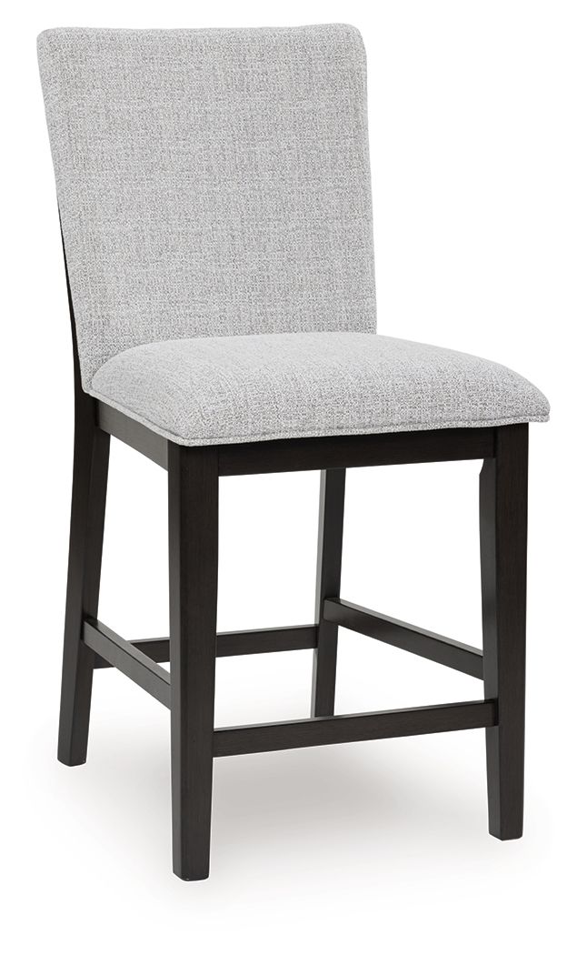 Neymorton - Upholstered Barstool (Set of 2) - Dark Grayish Brown - R&R Furniture Gallery (Fountain Valley, CA)