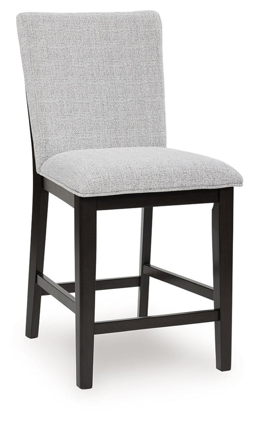 Neymorton - Upholstered Barstool (Set of 2) - Dark Grayish Brown - R&R Furniture Gallery (Fountain Valley, CA)