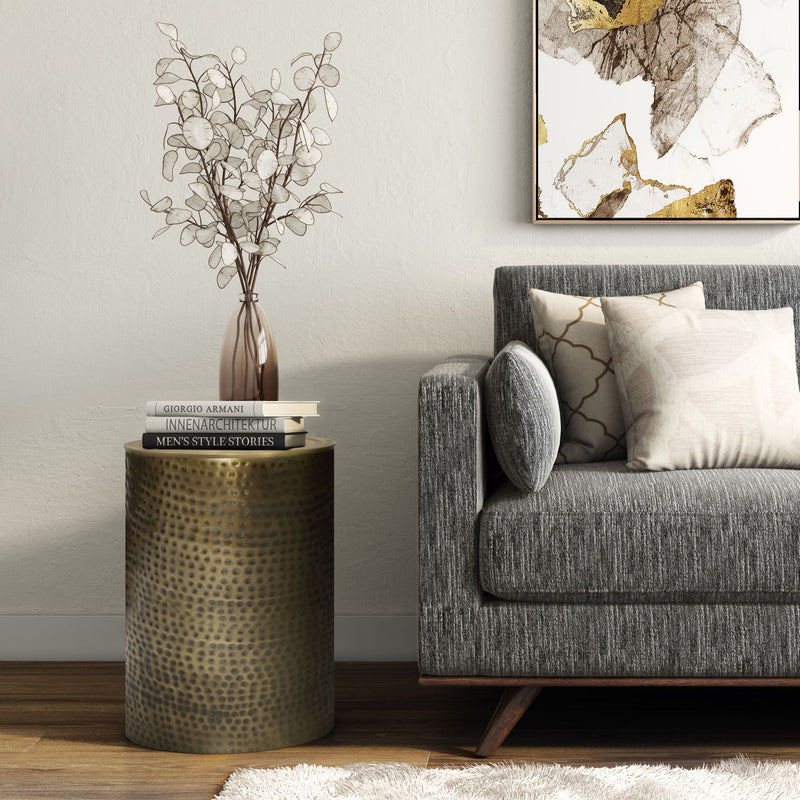 Corbin - Hammered Metal Side Table - R&R Furniture Gallery (Fountain Valley, CA)