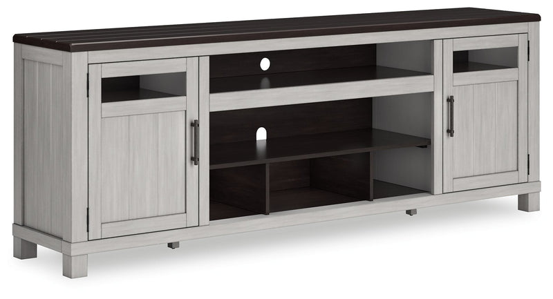 Darborn - XL TV Stand W/Fireplace Option - Gray / Brown - R&R Furniture Gallery (Fountain Valley, CA)