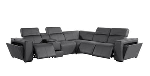 1224 - 6-Piece L-Shaped Sectional Sofa In With 3 Power Recliners & Power Headrests