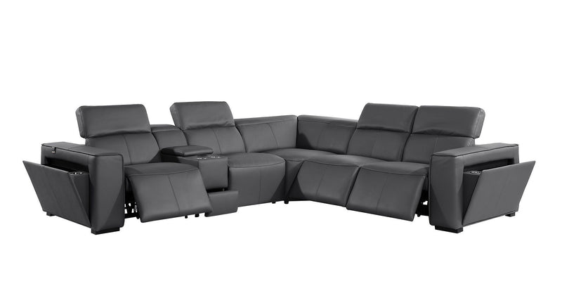 1224 - 6-Piece L-Shaped Sectional Sofa In With 3 Power Recliners & Power Headrests