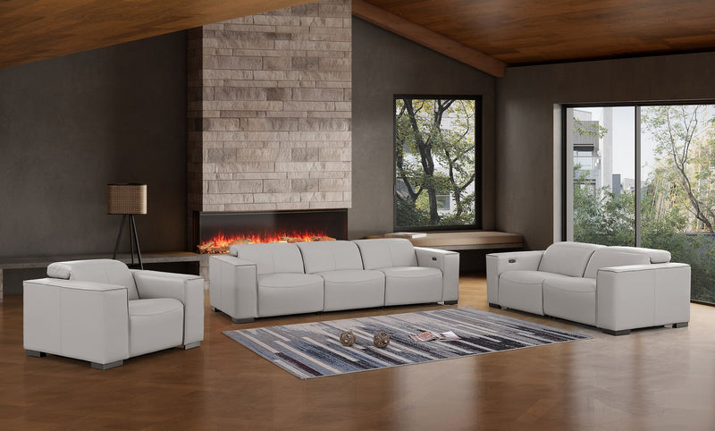 1208 - Leather Reclining Set (Sofa, Loveseat & Chair With 6 Power Recliners) - R&R Furniture Gallery (Fountain Valley, CA)