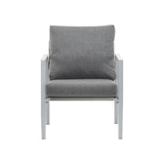 Modern Noble House lounge arm chair with rope accents and cushions, showcasing a stylish and comfortable seating design.
