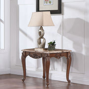 Nayla - End Table - Natural Marble Top & Cherry - R&R Furniture Gallery (Fountain Valley, CA)