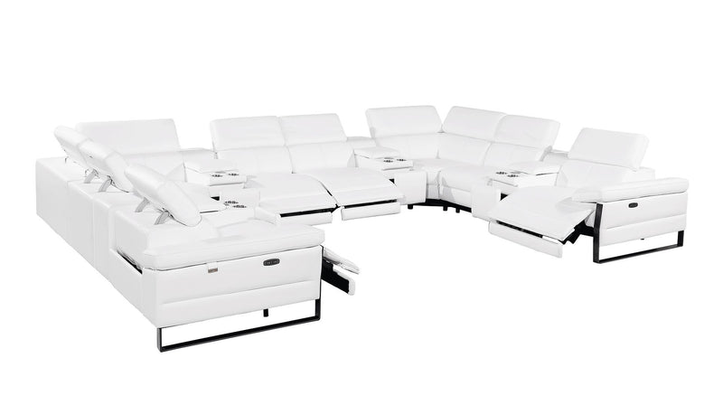 1246 - 12-Piece U-Shaped Modular Power Reclining Sectional With 4 Power Recliners And Power Headrests