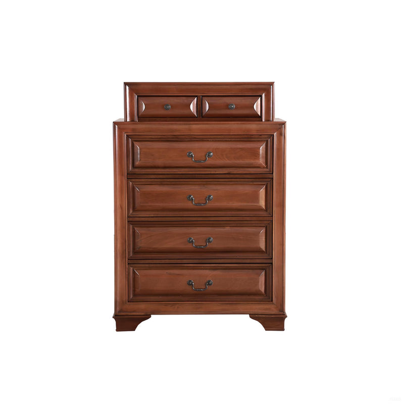 Glory Furniture LaVita accent chest with wooden finish and sleek design, featuring a spacious top surface and storage drawers.