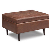 Shay - Large Square Coffee Table Storage Ottoman Mid-Century Style - R&R Furniture Gallery (Fountain Valley, CA)