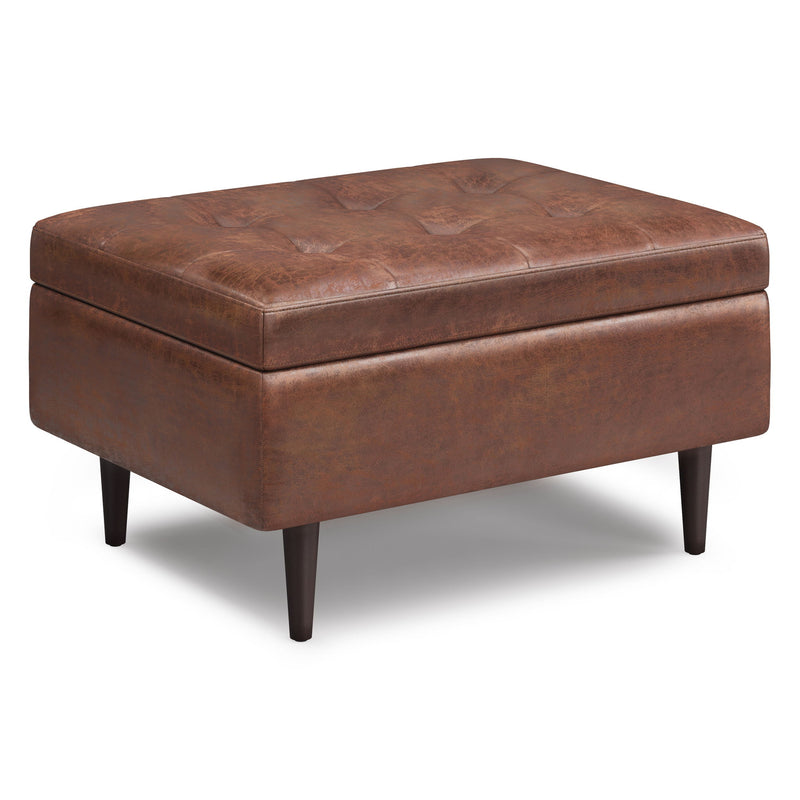 Shay - Large Square Coffee Table Storage Ottoman Mid-Century Style - R&R Furniture Gallery (Fountain Valley, CA)