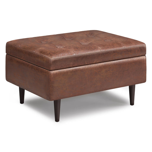 Shay - Large Square Coffee Table Storage Ottoman Mid-Century Style - R&R Furniture Gallery (Fountain Valley, CA)