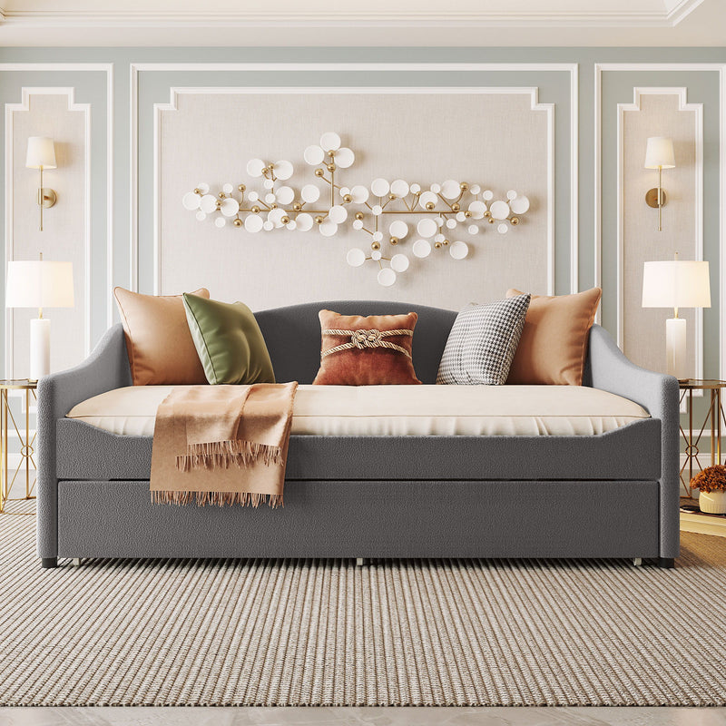Upholstered Daybed With Light And Trundle - R&R Furniture Gallery (Fountain Valley, CA)