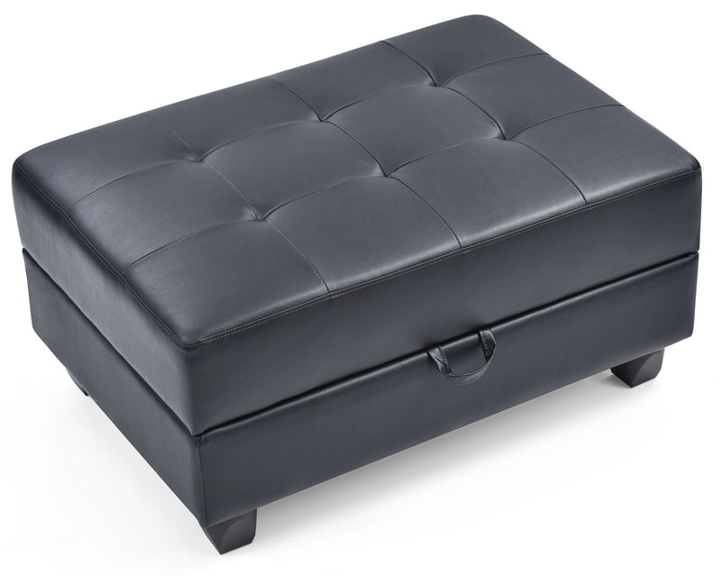 Contemporary upholstered storage ottoman by Glory Furniture with a sleek design and plush fabric, ideal for modern living spaces.