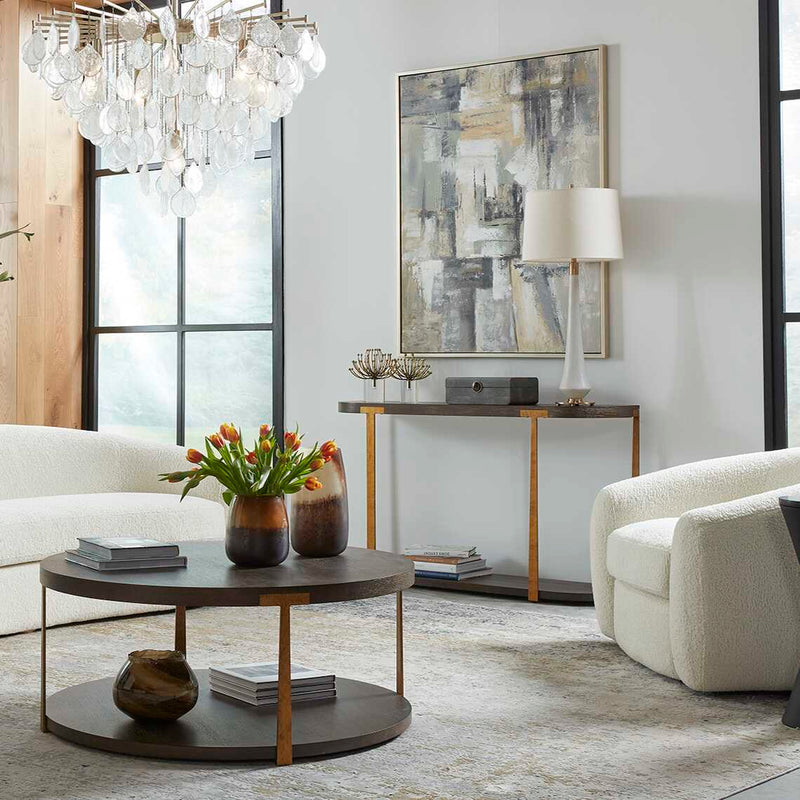 Uttermost Aga modern gold sculptures set of 2, abstract figurines with sleek, contemporary design, ideal for stylish home decor.