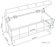 Dover - Storage Ottoman Bench - Distressed Brown - R&R Furniture Gallery (Fountain Valley, CA)
