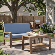 2 Piece Outdoor Conversation Set (Loveseat & Coffee Table With Water-Resistant Cushions) - R&R Furniture Gallery (Fountain Valley, CA)