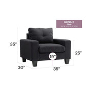 Glory Furniture accent club chair for relaxation with plush upholstery and stylish design, ideal for living rooms or lounge areas.
