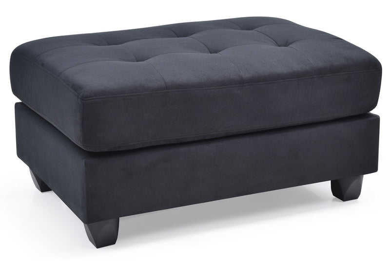 Contemporary upholstered ottoman by Glory Furniture with a sleek design and plush fabric, ideal for modern living rooms.
