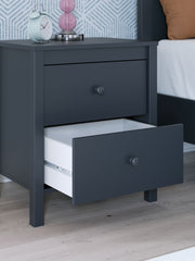 Simmenfort - Two Drawer Night Stand - Navy Blue - R&R Furniture Gallery (Fountain Valley, CA)