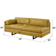 Radia - Sofa With Pillow - Turmeric Top Grain Leather - R&R Furniture Gallery (Fountain Valley, CA)