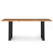 Handcrafted Simpli-Home Fieldcrest dining table with a sturdy wooden surface and elegant design for modern dining rooms.